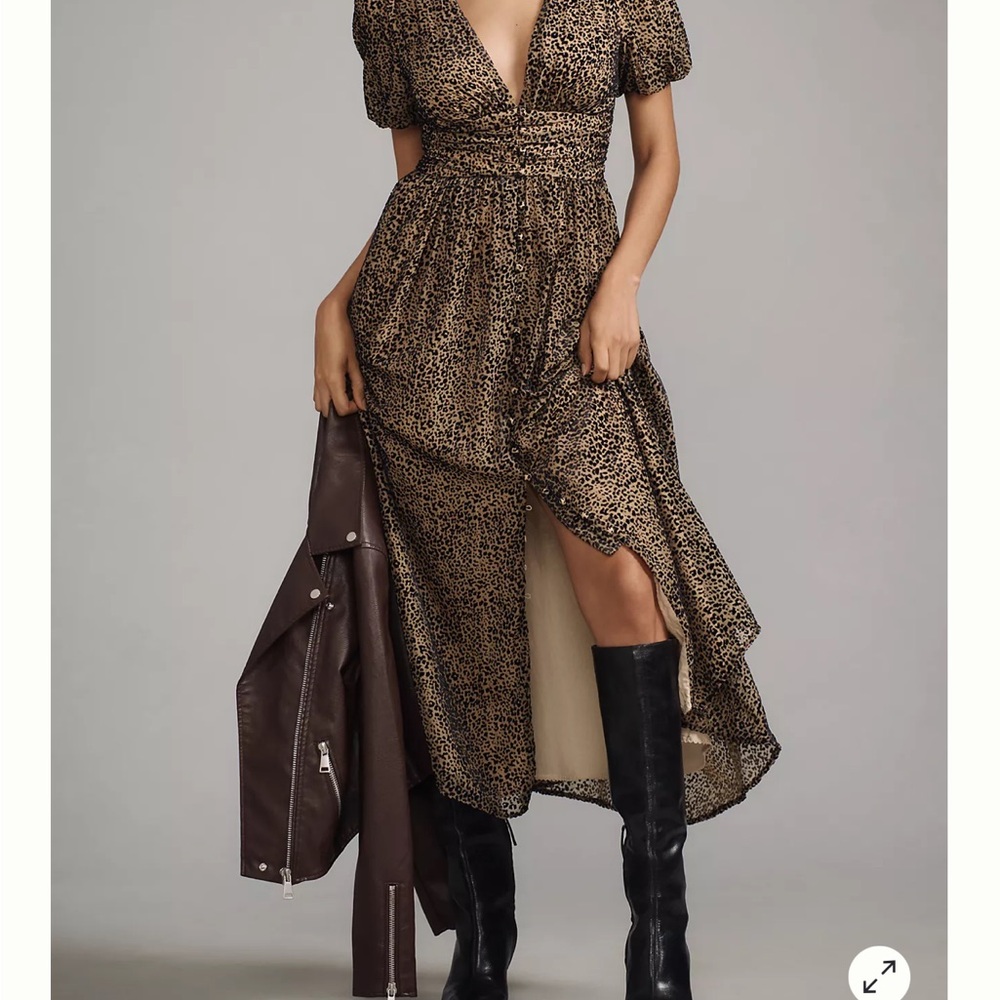 Anthropologie The Katerina Button-Front Dress: Velvet Edition